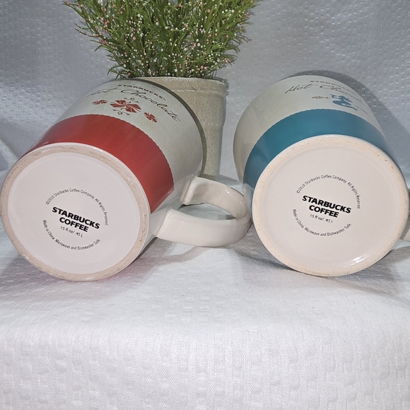Starbucks Red and Blue Hot Chocolate Mugs - Picture 5 of 8